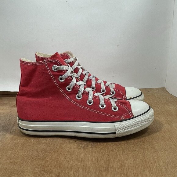 Converse Red Canvas High-Top Athletic Shoes - Picture 1 of 8